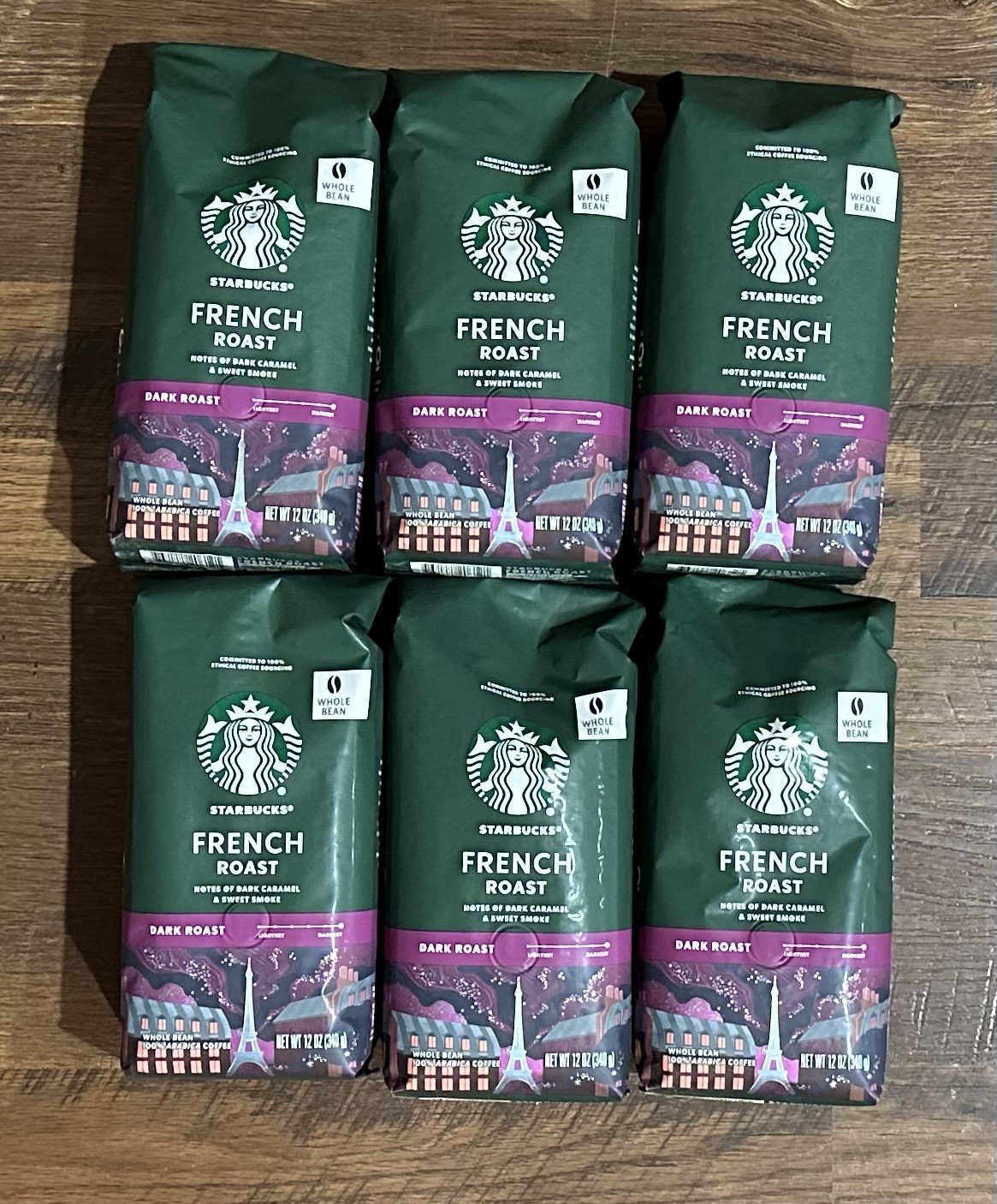 Starbucks French Roast Whole Bean Coffee • 6 12 oz Bags