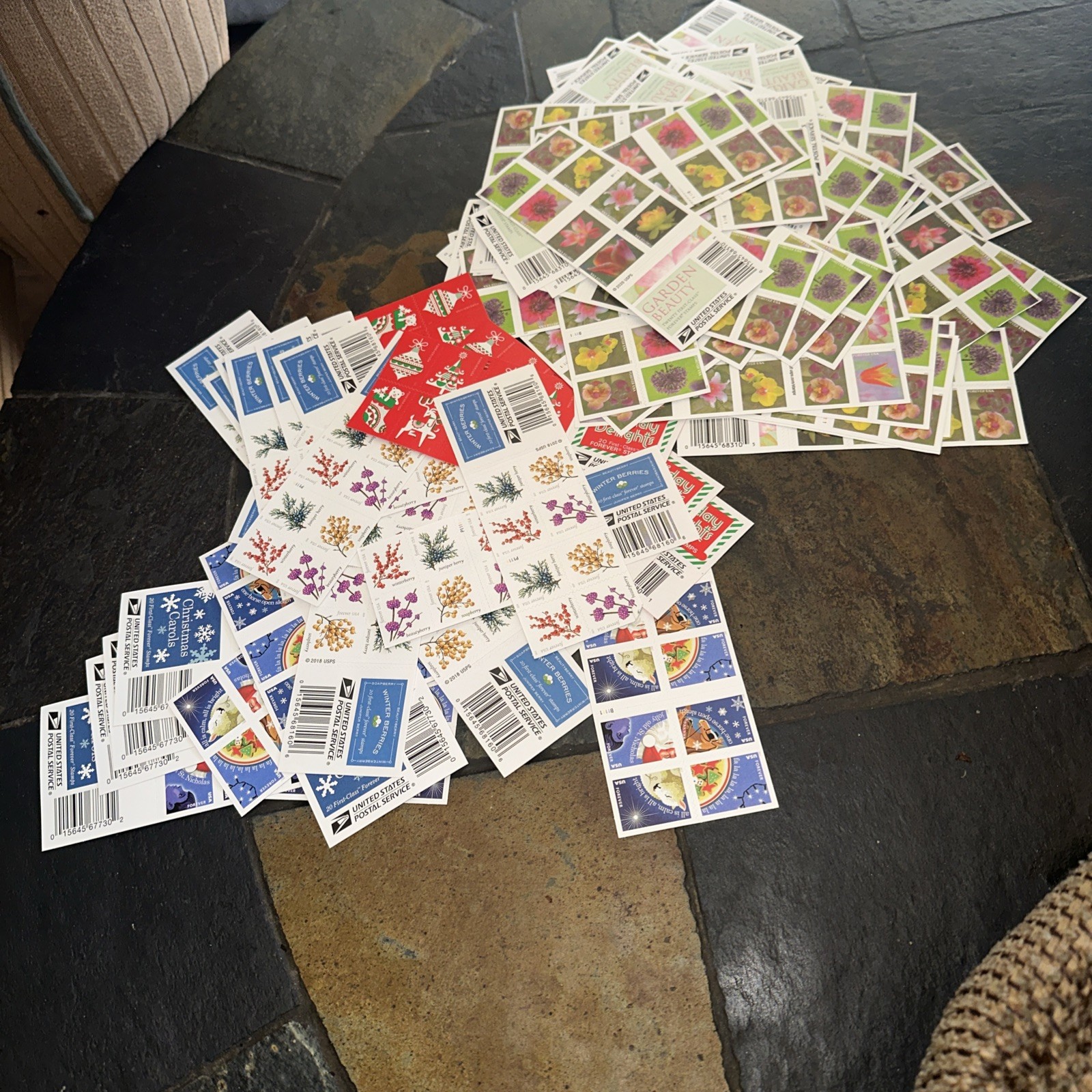 Lot Of Over 60 books ofForever Stamps over 1200 stamps