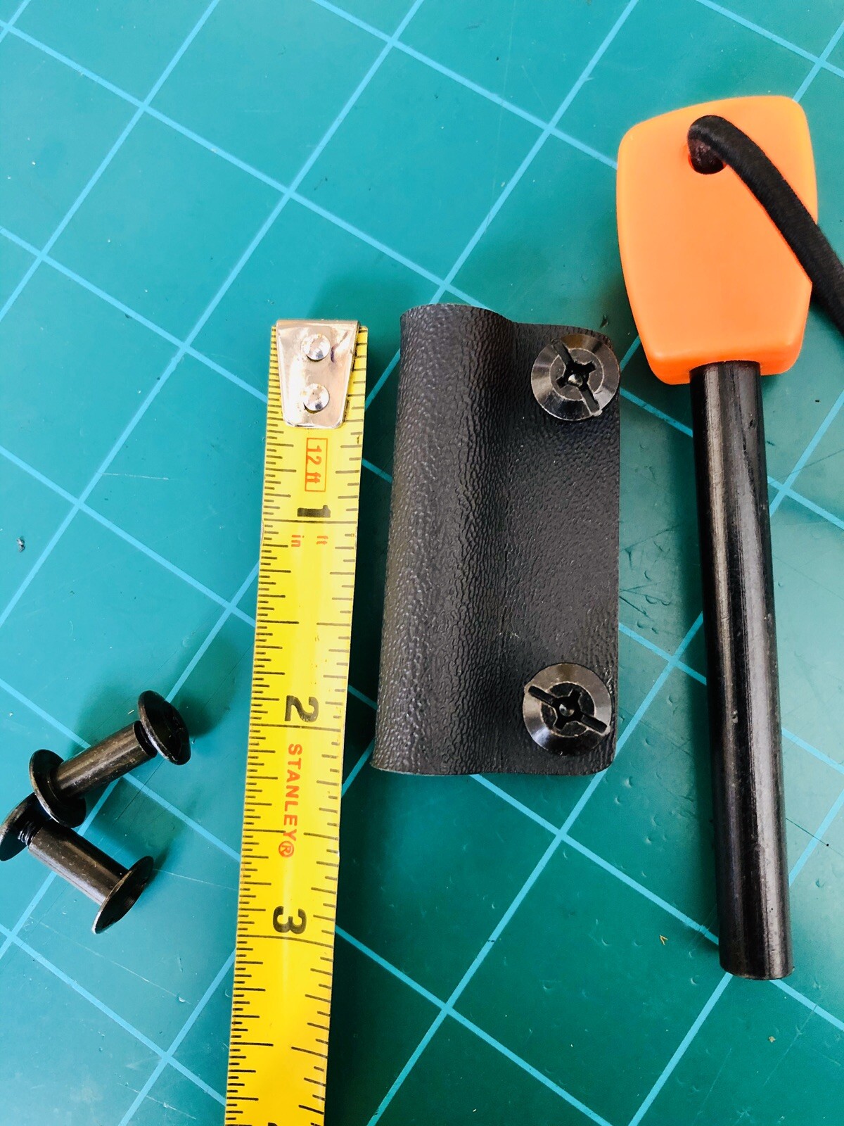 5/16 Ferro Rod Loop For Ka-Bar BK2 & Esee Color Is Black, Includes Chicago Screw