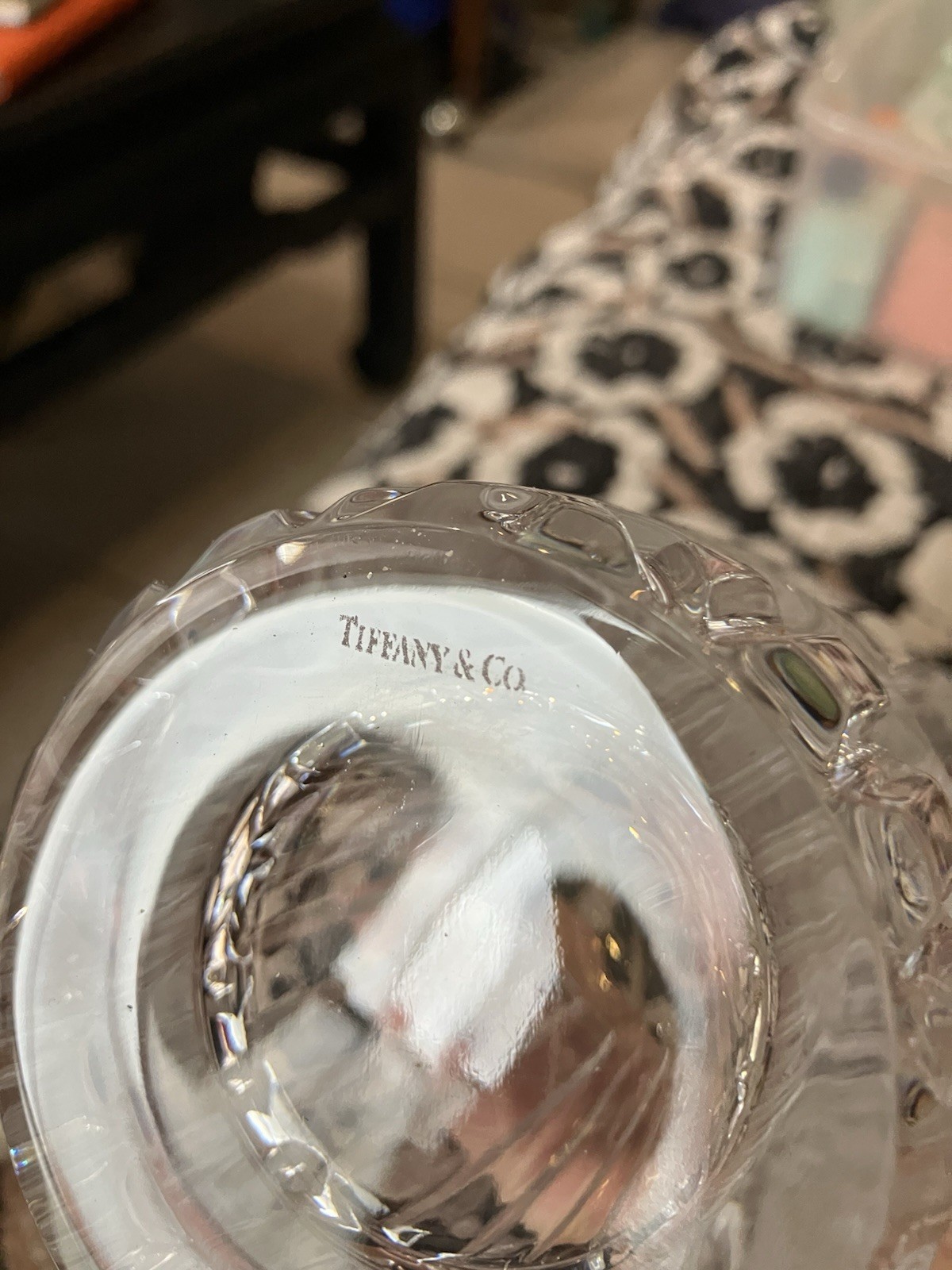 Tiffany & Co Atlas Crystal Decanter W/Stopper Made In Germany Etch Signed