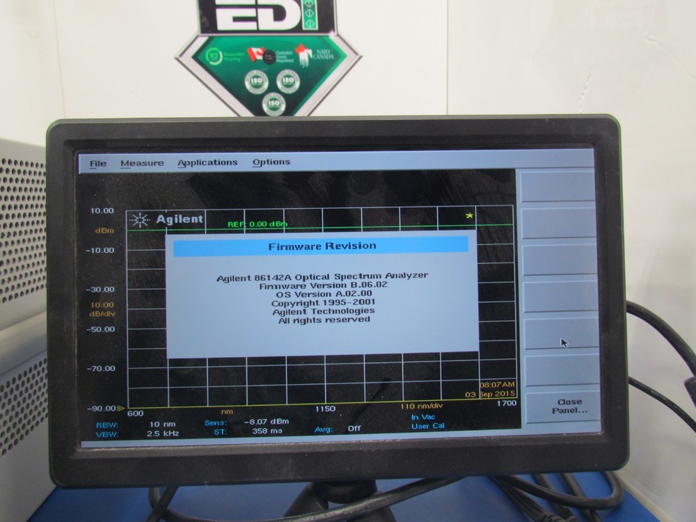 HP 86142A Optical Spectrum Analyzer