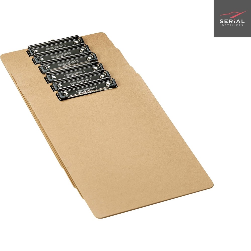 Hardboard Office Clipboard, 6-Pack, Brown