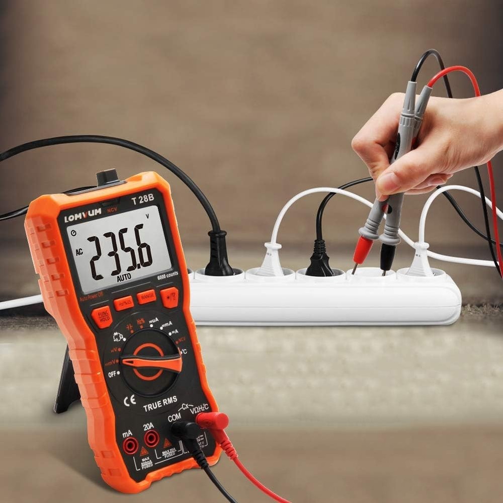 Lomvum Digital Multimeter, 6000 Counts Electrical Tester AC/DC E, Orange