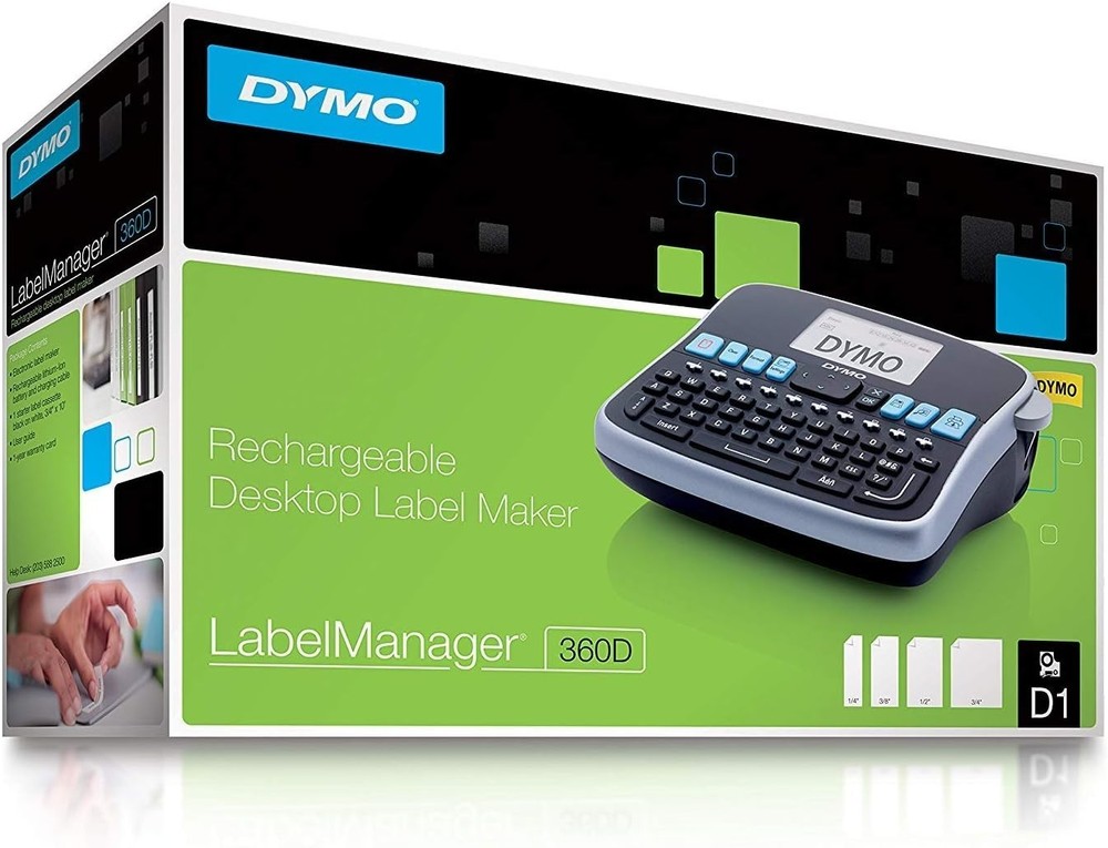 Compact Label Maker 360D with Large Display - Perfect for Home and Office Use