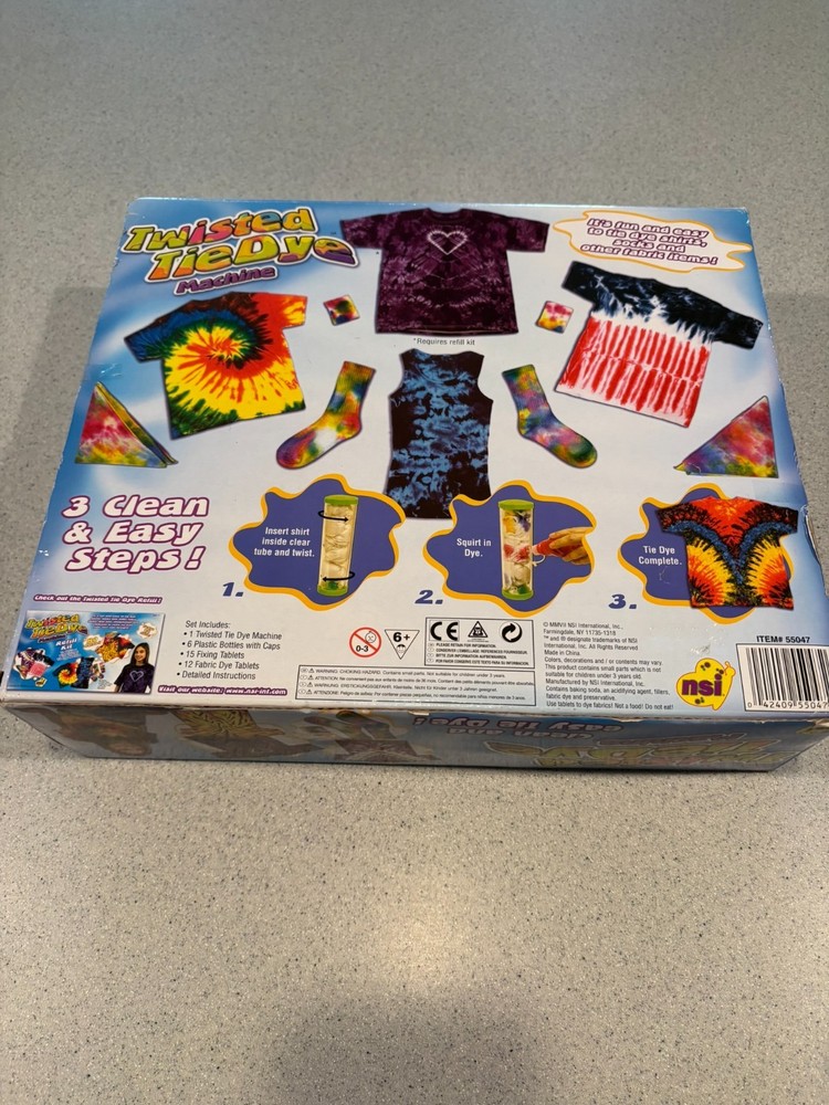 NEW Twisted Tie Dye Machine Kit Easy to Use Kid Friendly 6 Dye Bottles