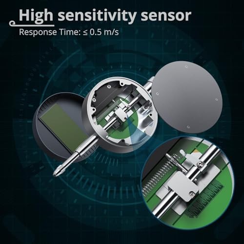 Digital Dial Indicator with Large LCD Display,0-1" (0-25.4mm) Range, 0.0005"
