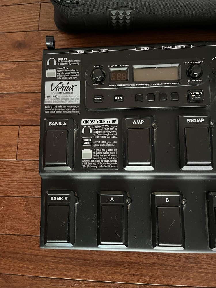 Line 6 POD XT LIVE Multi-Effects Guitar Pedal Digital Processor w/ Case