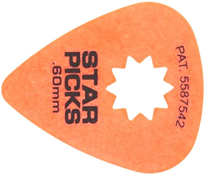Everly Star Guitar Picks 72 Pack .60mm Orange