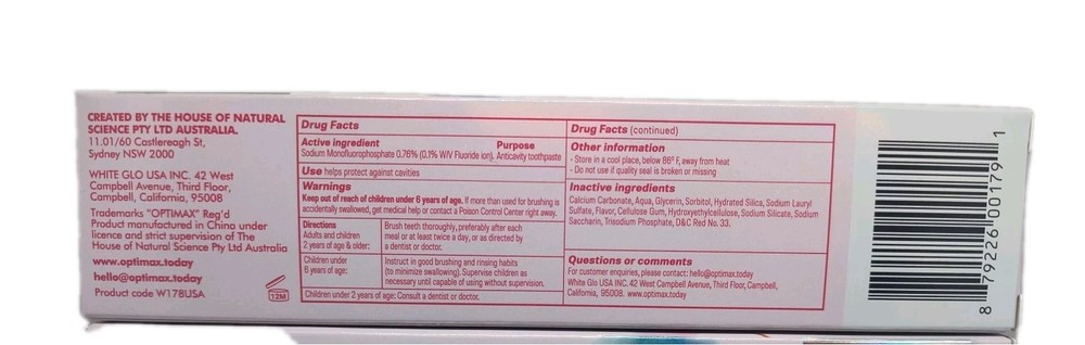 4x Optimax Anticavity Fluoride Toothpaste Cotton Candy Flavored 2.8oz