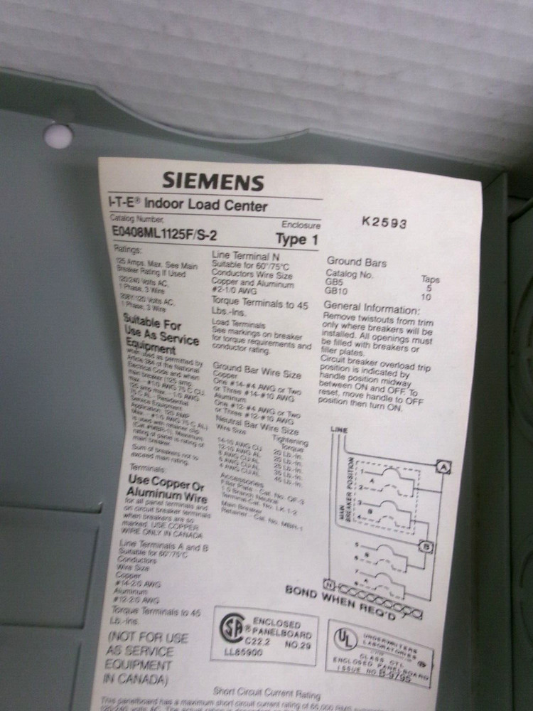 SIEMENS E0408ML1125F/S-2 (NEW)