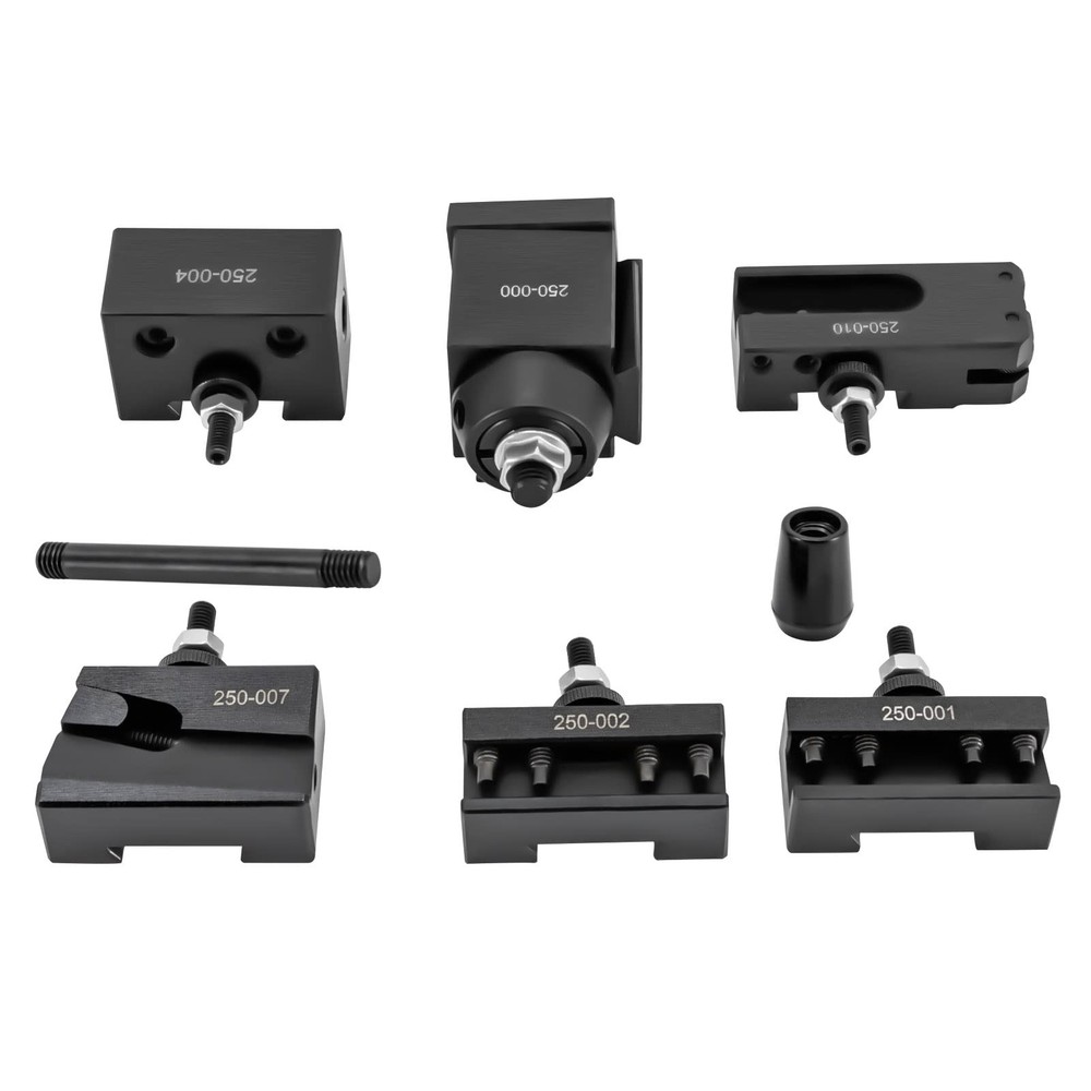 6 Packs Wedge Type Quick Change Tool Post Set For 6-9" Swing Mini Lathe Black
