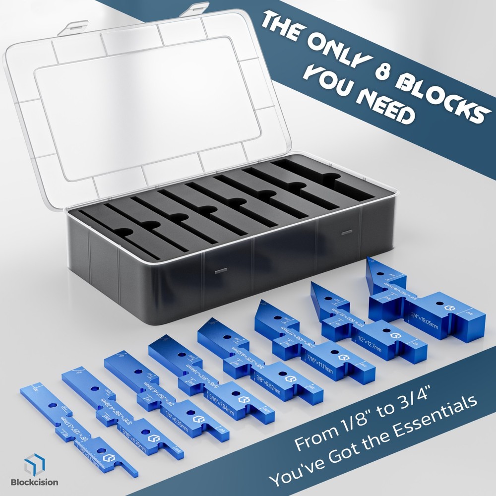 8PCS Blockcision Setup Blocks Woodworking Tools - 8 PCS Height Gauge Block Set