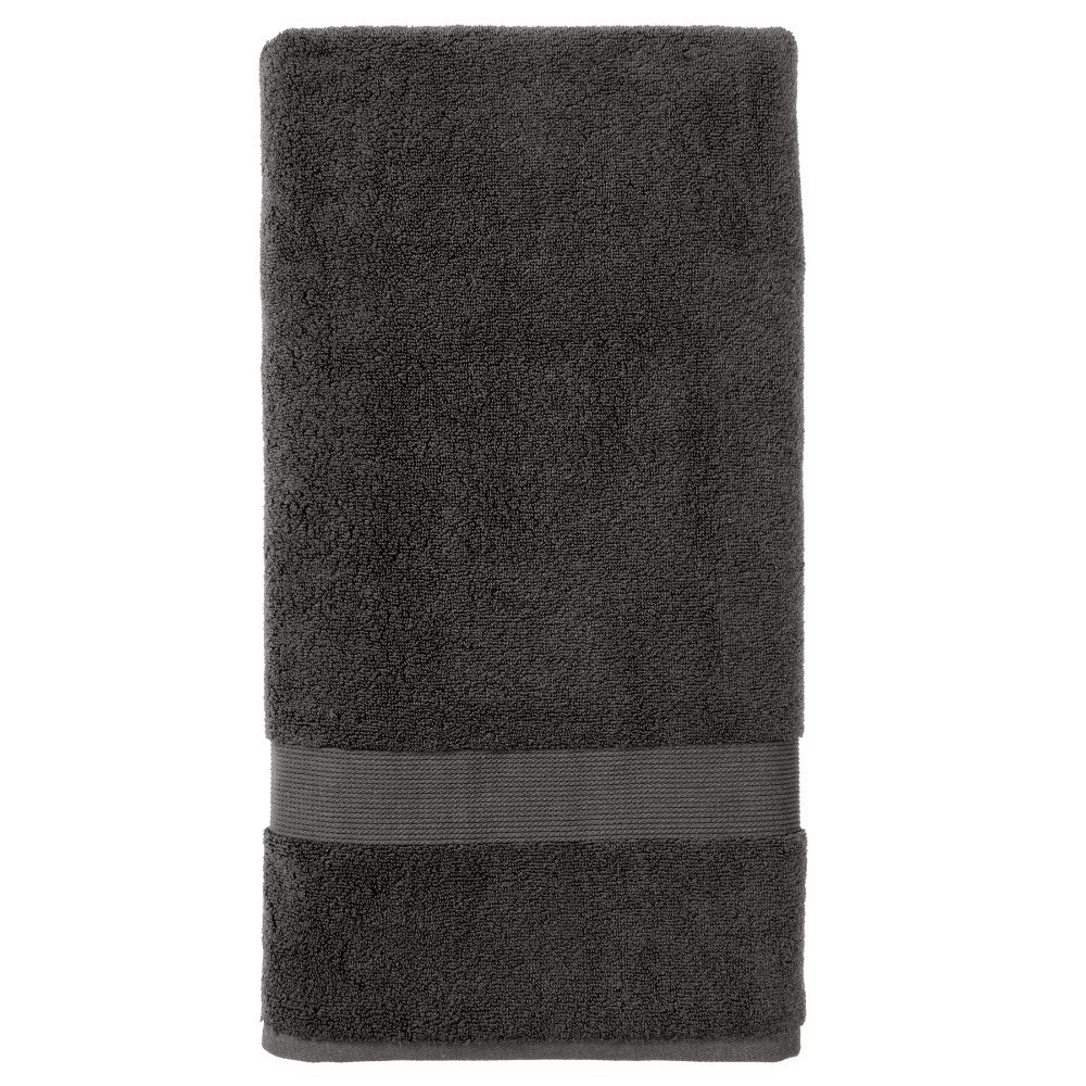 Soft Solid Cotton Bath Sheet in Grey Shadow Color