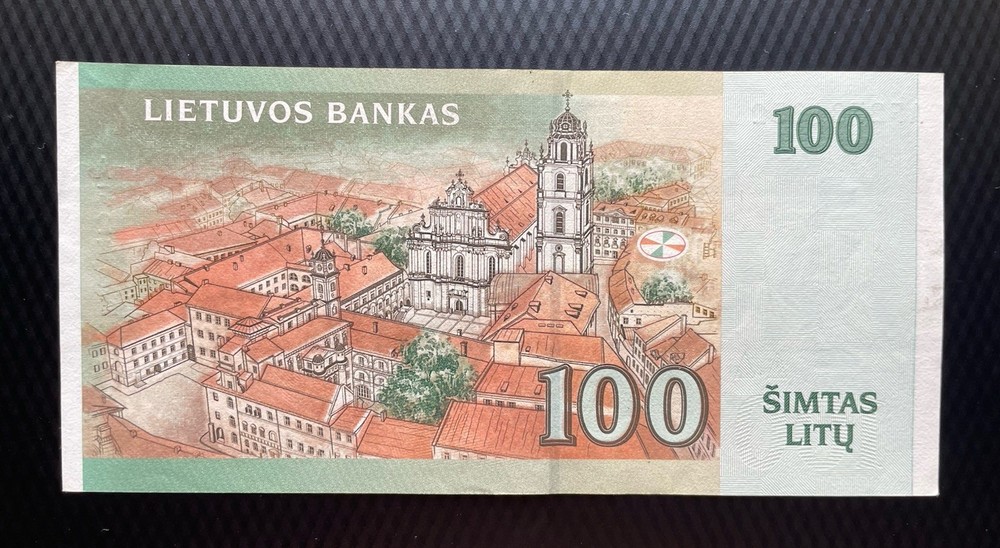 LITHUANIA 100 LITU 2000 P-62 CU Prefix AF