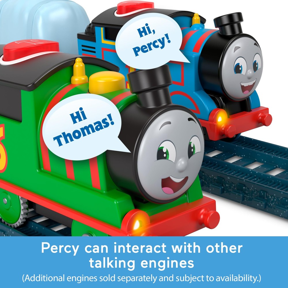 ​Motorized Toy Train Talking Percy Battery-Powered Engine with Sounds & Phras...
