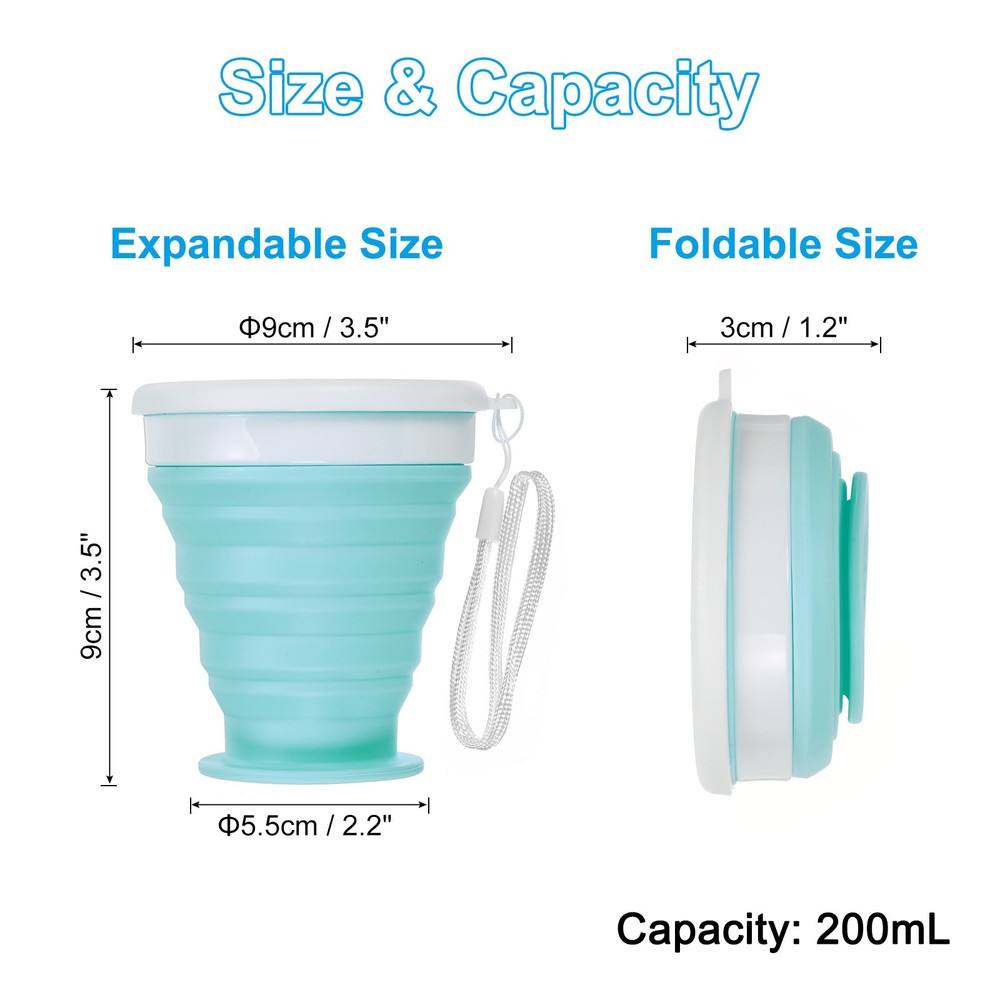 Folding water bottle, 200mL, blue