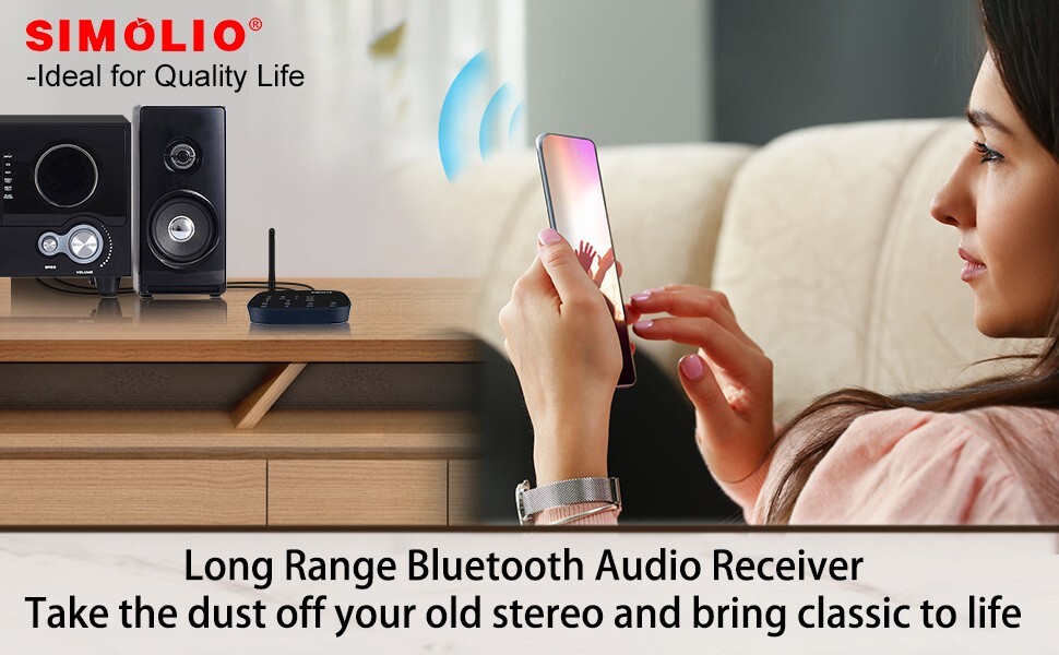 SIMOLIO Long Range Bluetooth Receiver Audioreceivers & video receivers for Home
