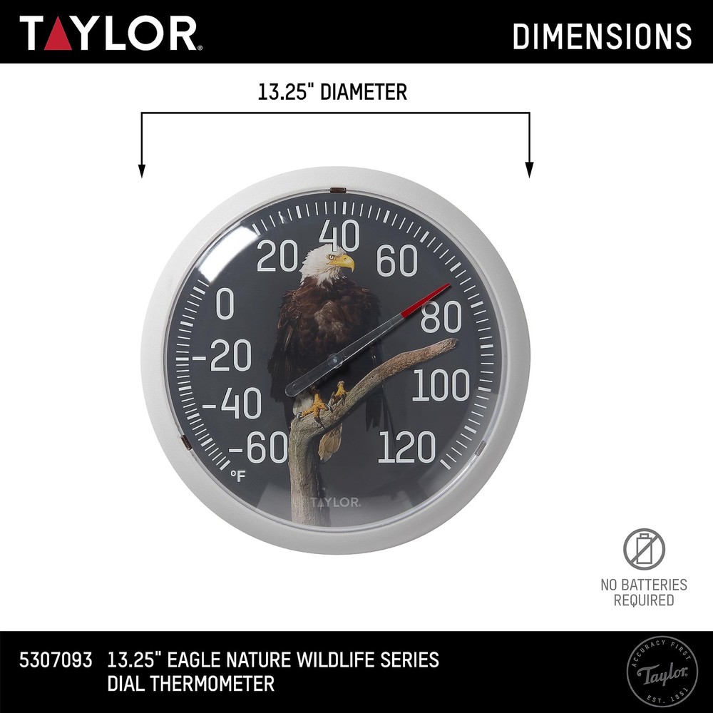 Extra Large Dial Wall Thermometer 1325 Inch Easy Read Durable Shatterproof Lens
