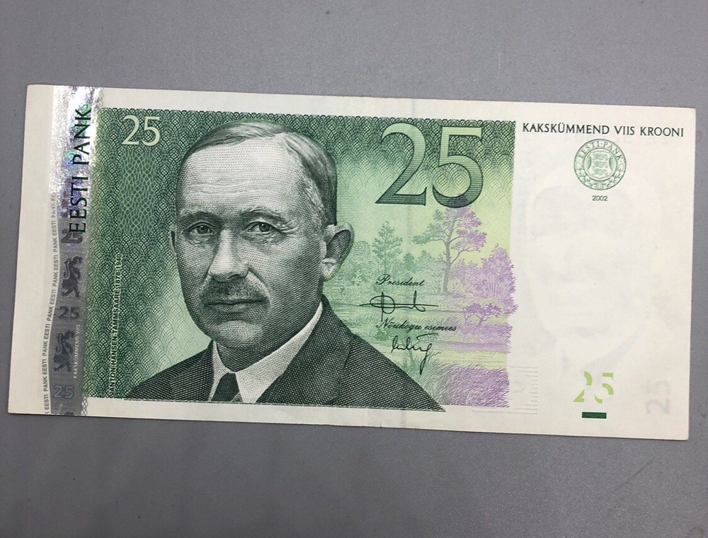 Estonian 25 Kron Banknote 2002