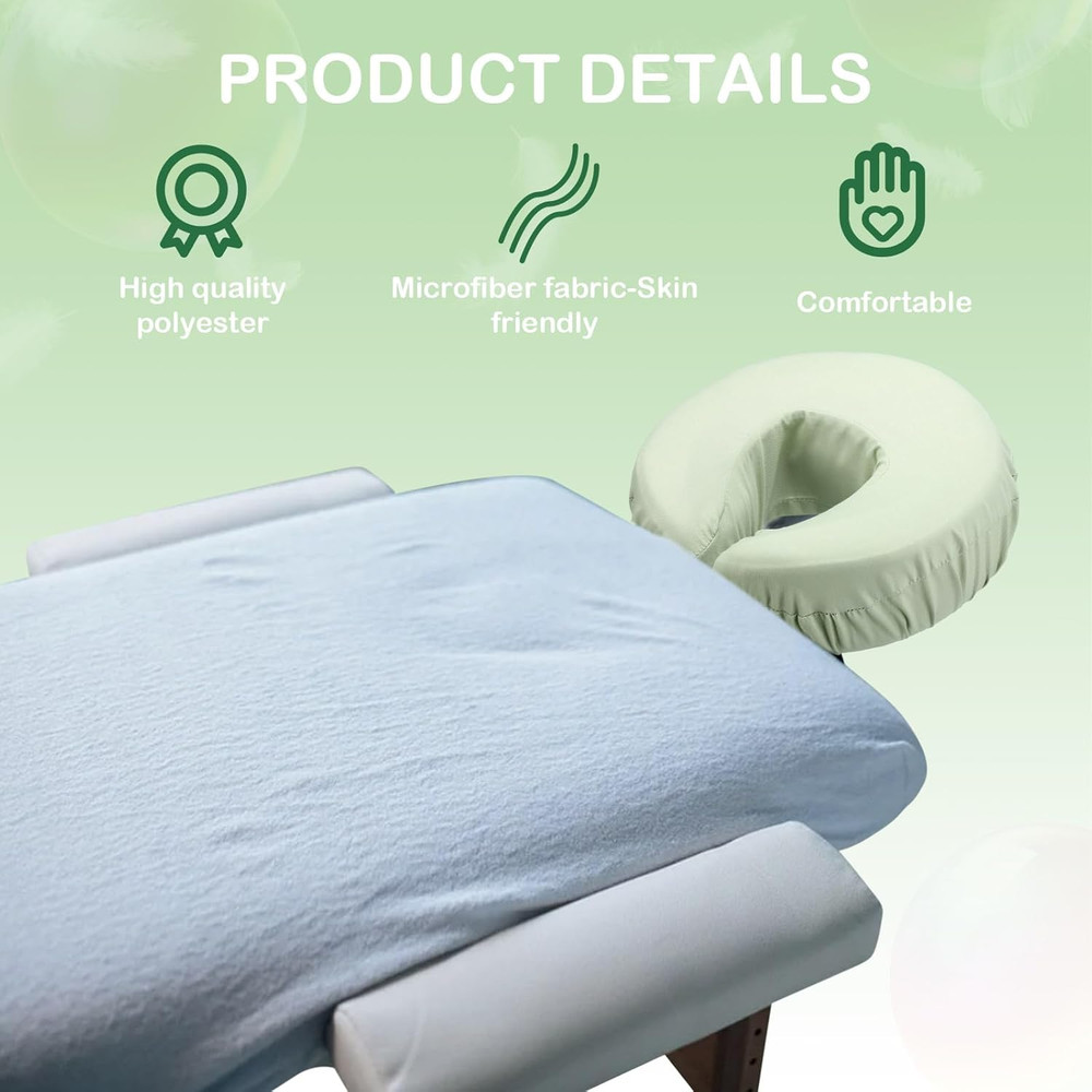 12 Pcs Face Cradle Covers for Massage Head Rest Microfiber Reusable Soft Thicker