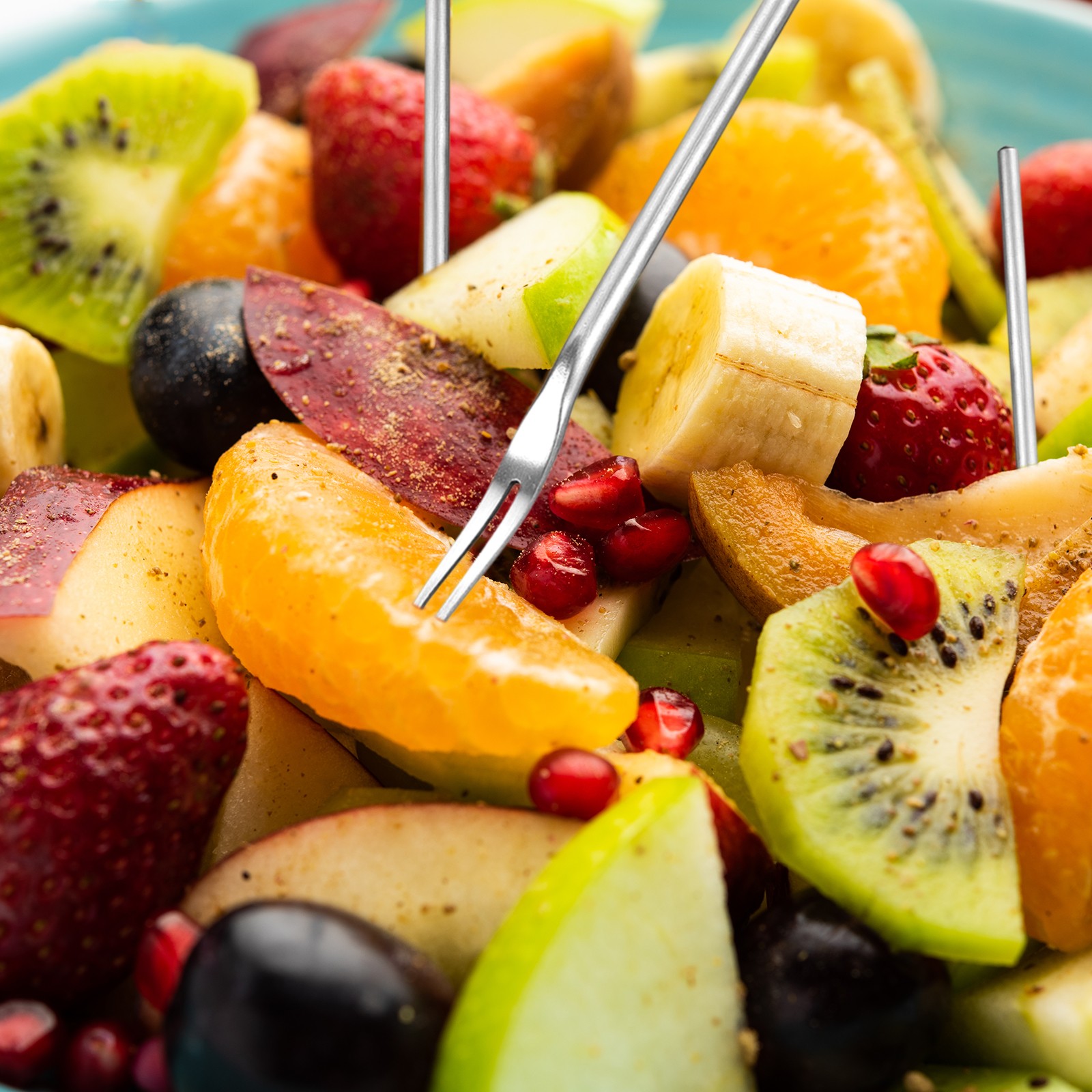 2Pcs Stainless Steel Fruit Forks 5.12" Salad Fruit Tasting Forks for Birthday