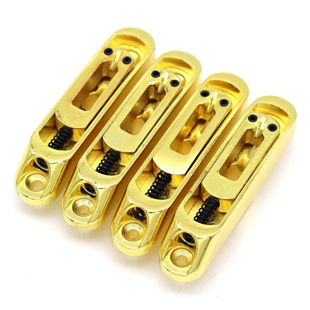 4 Strings Heavy Duty Individual Bass Bridge Single String Bridge Saddles Gold