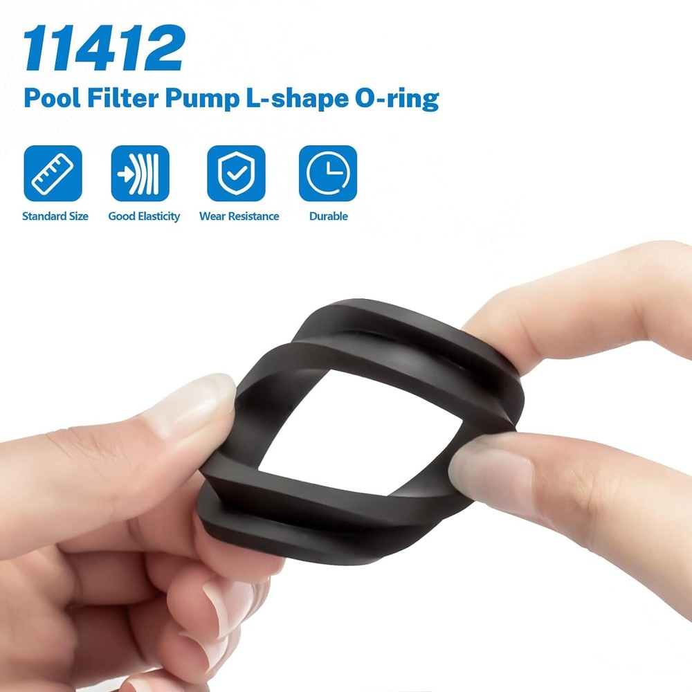 Pool L-Shape O-Ring Gasket Replacement for Intex Sand Filter Pump black