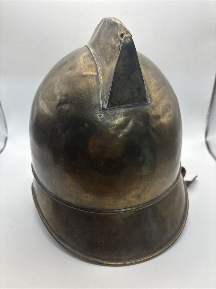Antique German Brass Fireman Helmet (ca. 1920s)