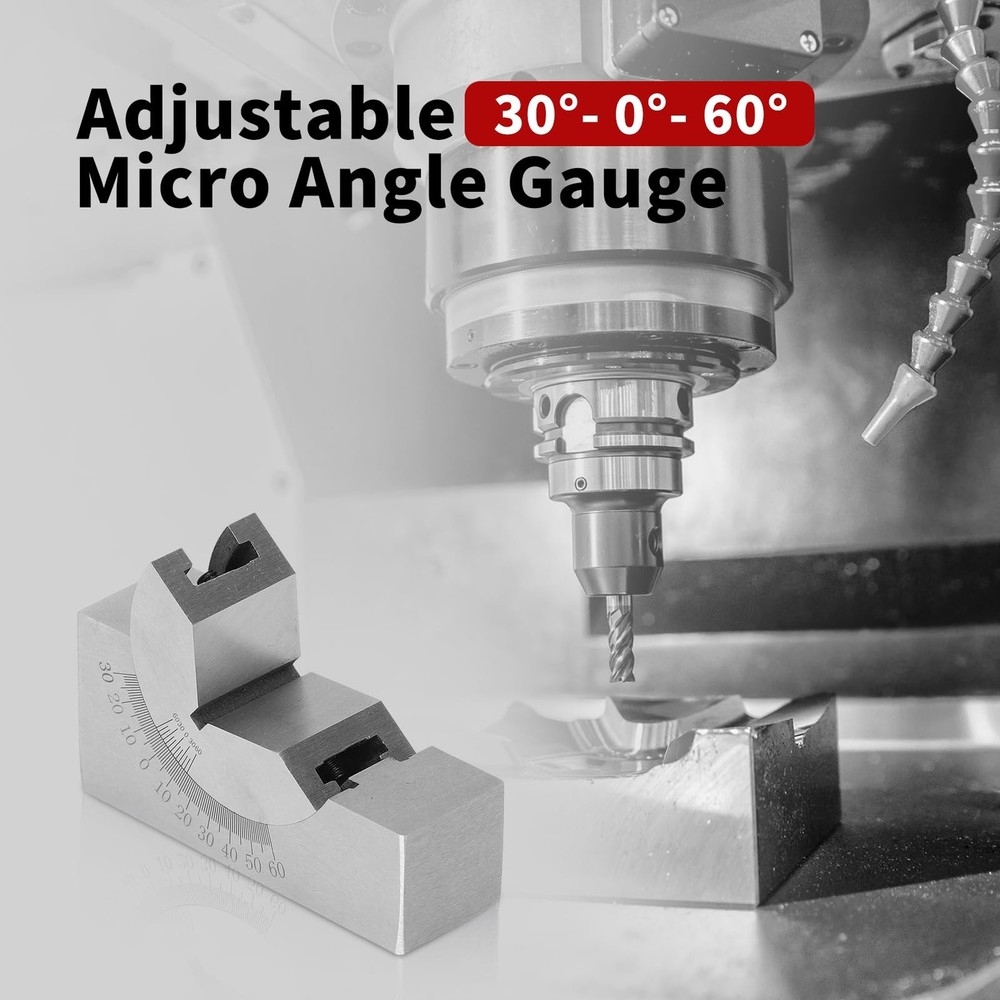 Leapiture Micro Adjustable Angle Gauge V Block V Milling Silver
