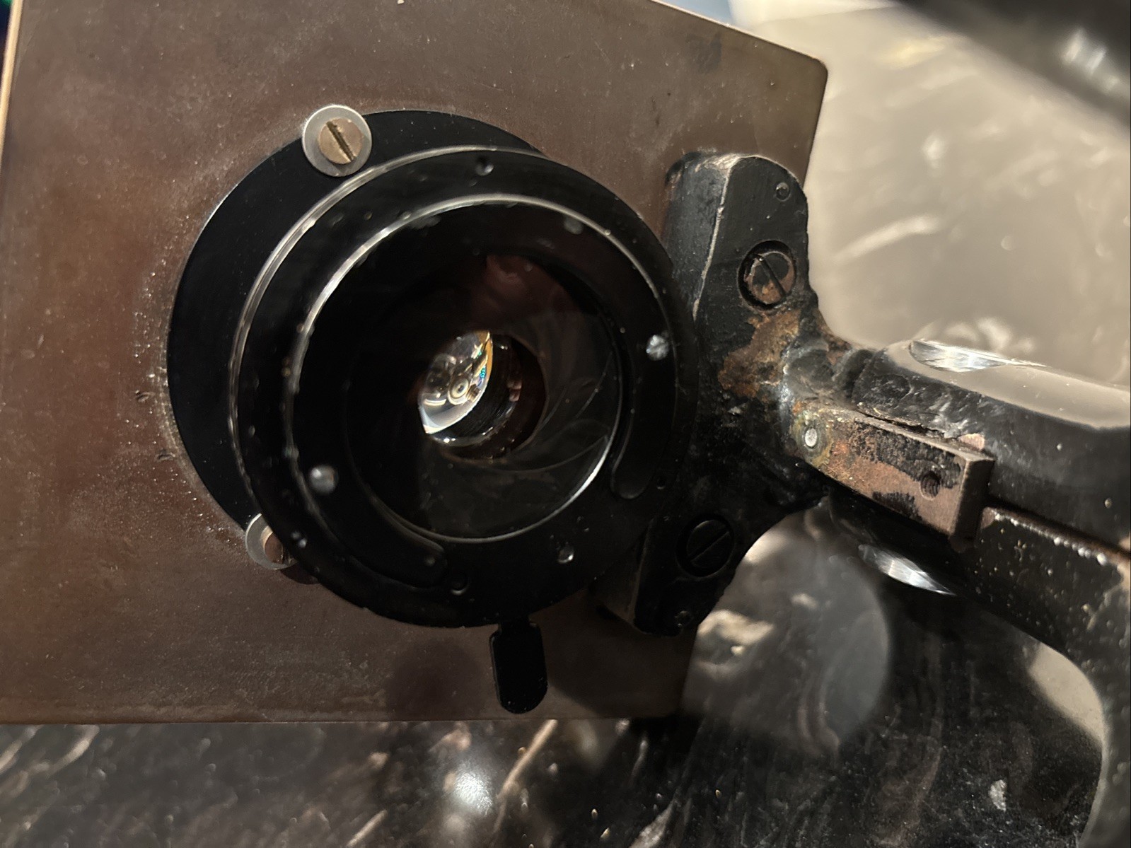 Bausch&Lomb Pat Jan 5,1915 August Waeldin Optical Microscope W/Wooden Case & Key