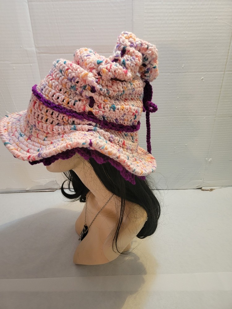 Handmade Crochet Pink Wizard Hat