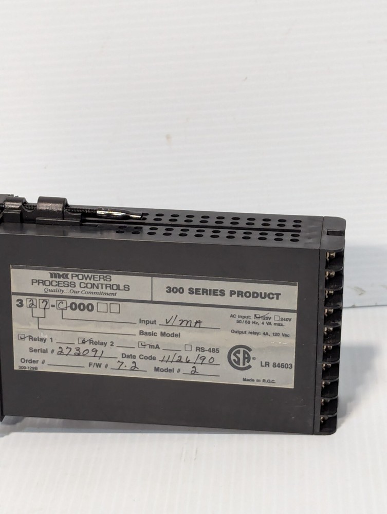 Powers Process Controls 327-C000 digital panel meter, input V/MA - Free Shipping