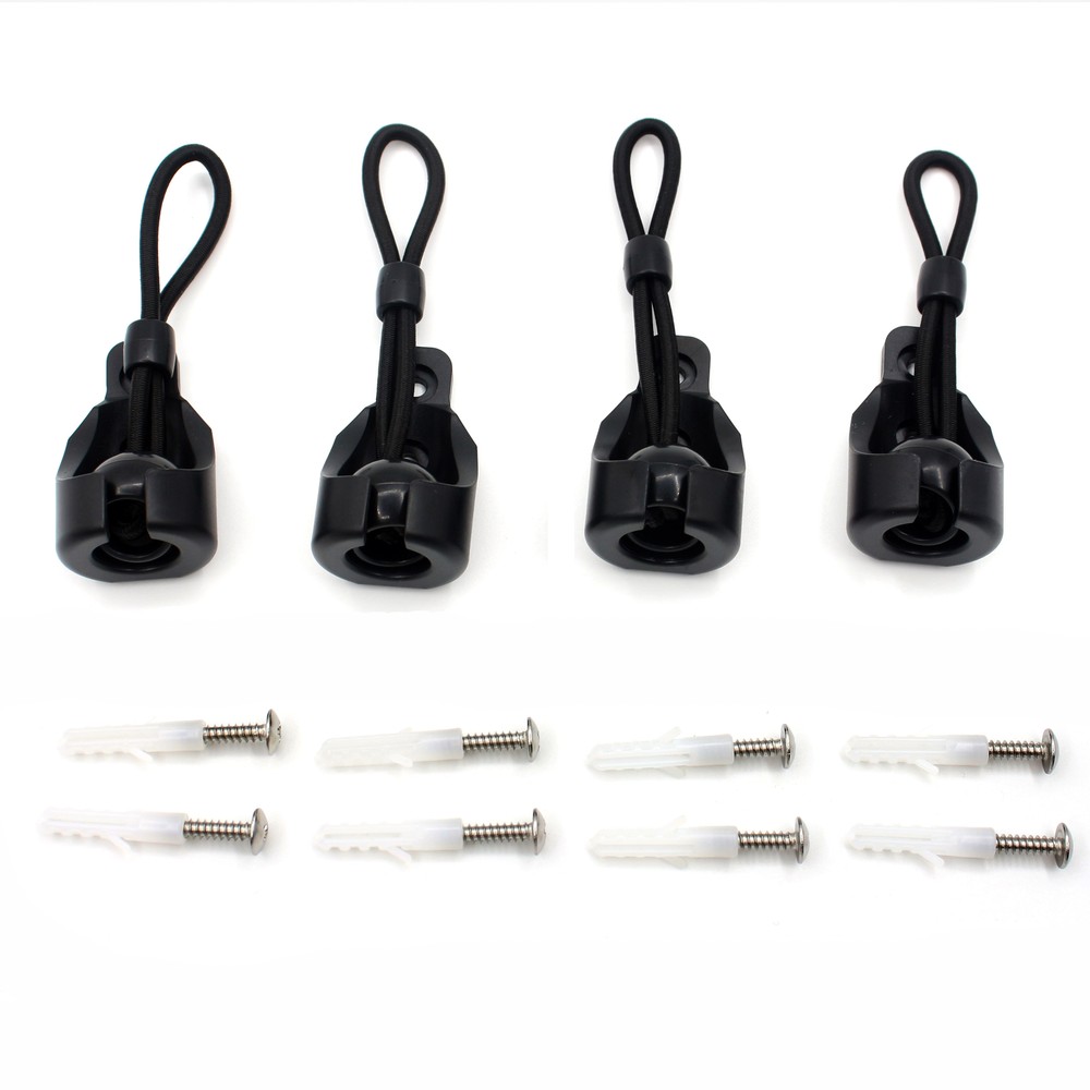 2 pack Exterior roller shade bungee tie downs with Circle receiver bungee cords