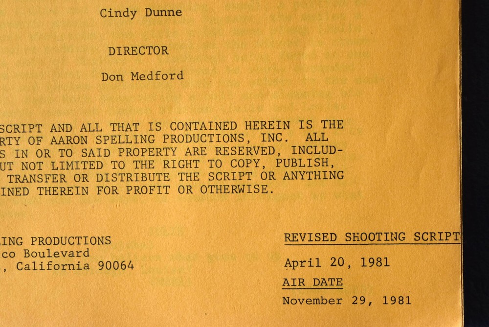 1981 " Sizzle " Original Revised Shooting Script