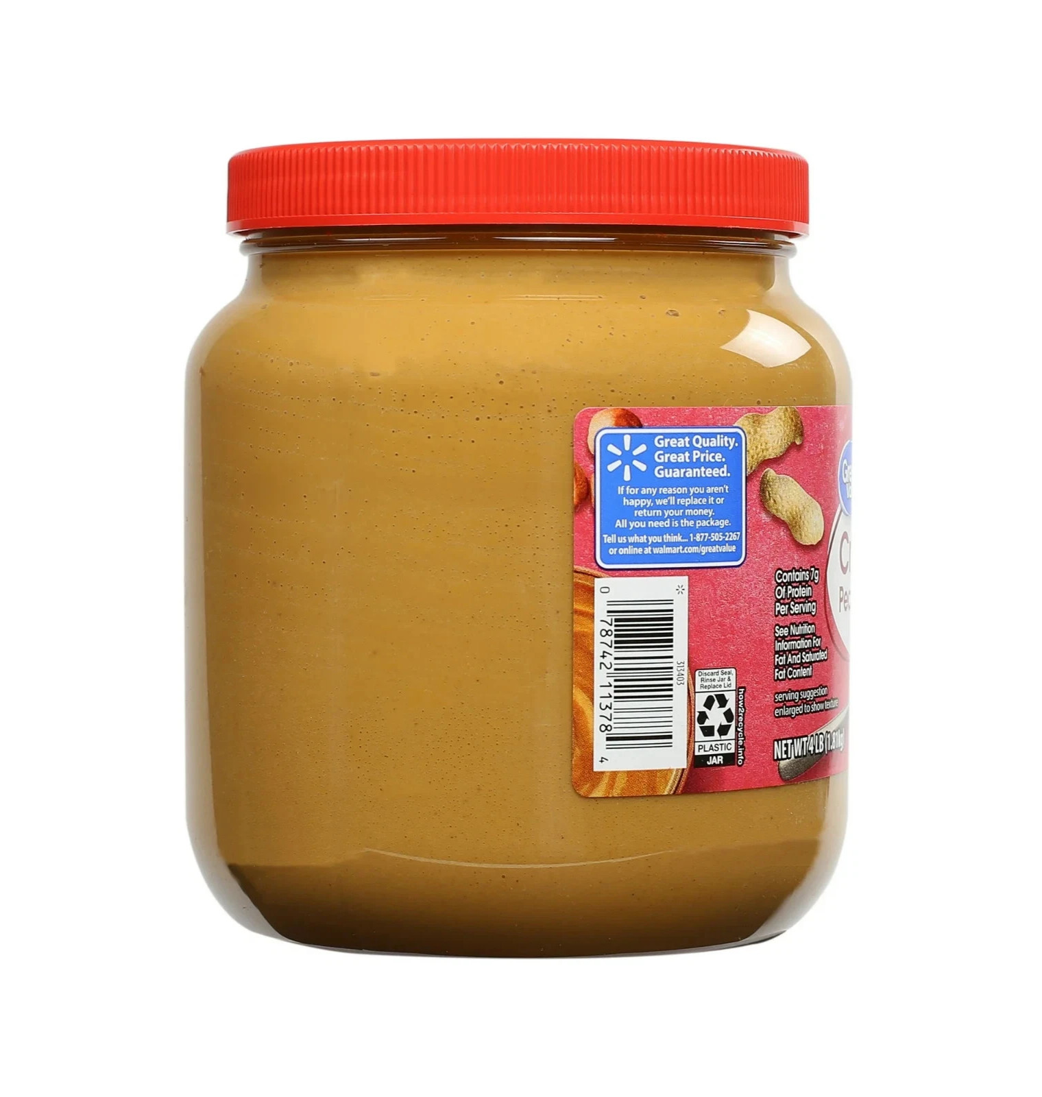 Great Value Creamy Peanut Butter, Spread, 64 oz