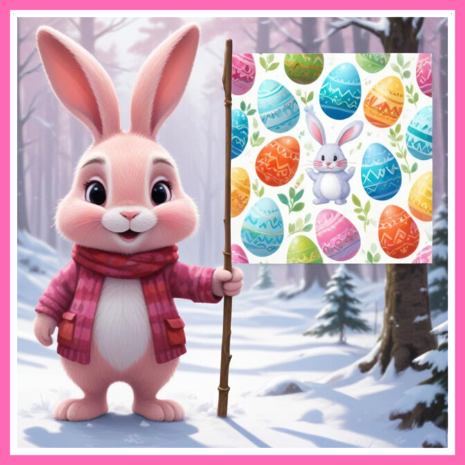 30 Custom Cute Pink Easter Bunny Personalized Address Labels