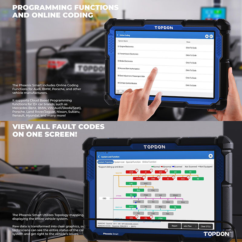 2024 TOPDON Phoenix Smart Ultra OBD2 Vehicle Diagnostic Scanner Programming Tool