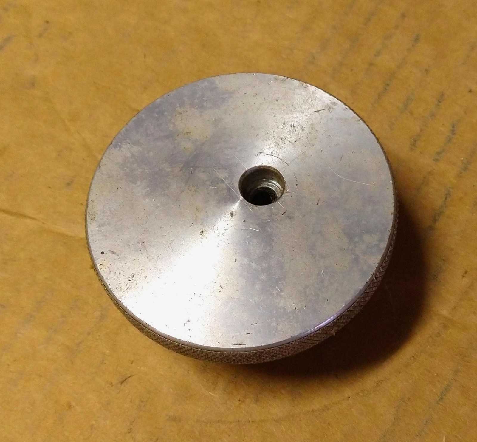 Vintage 3 Inch Diameter Round 1in Bore hole machine handle Aluminum hand wheel