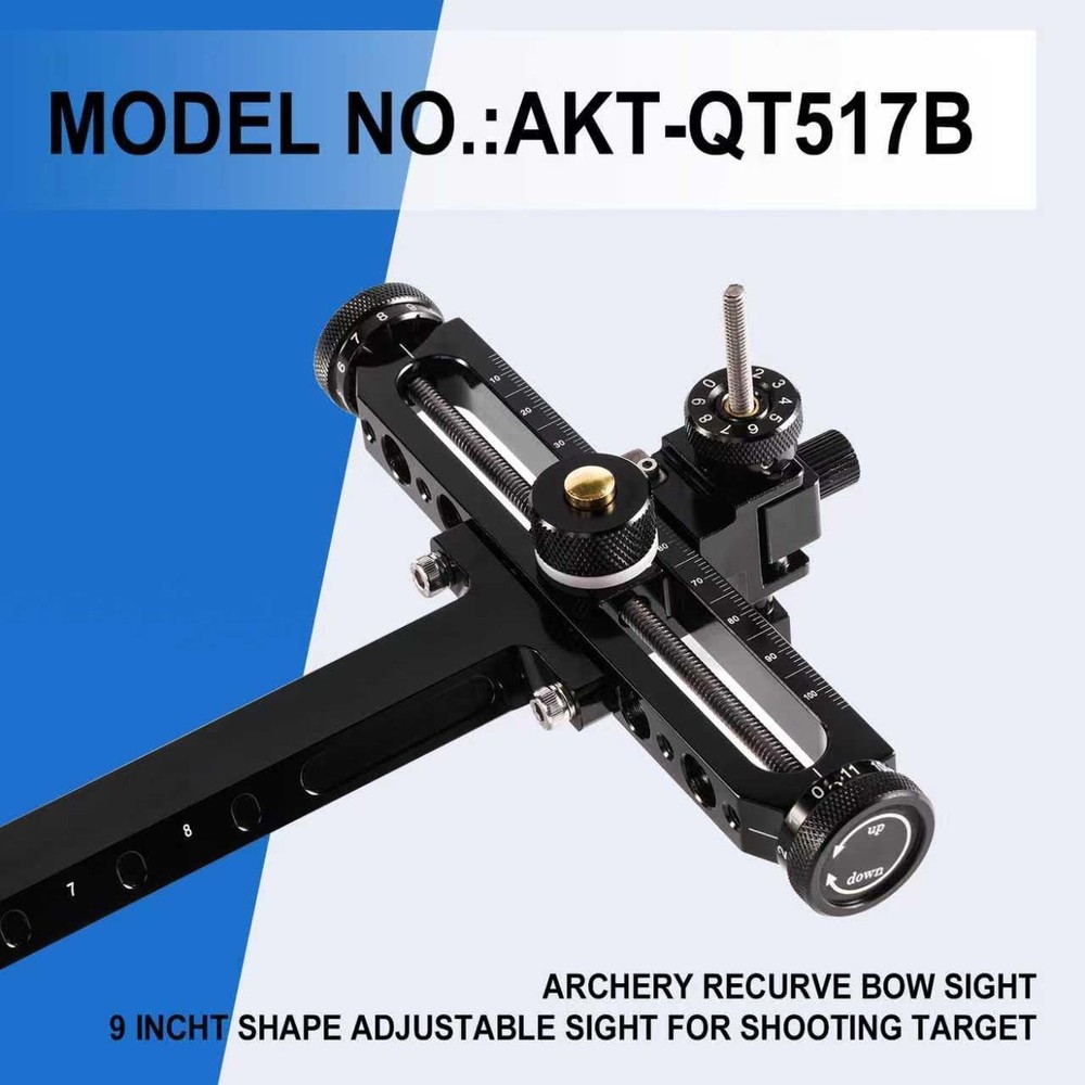 Recurve Bow Sight, Right Hand Adjustable Aluminum T Shape Quick-Release Arche...