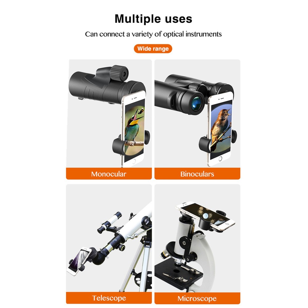 Flexible Phone Camera Clip Mount Spotting Scope Adapter Precise Focusing