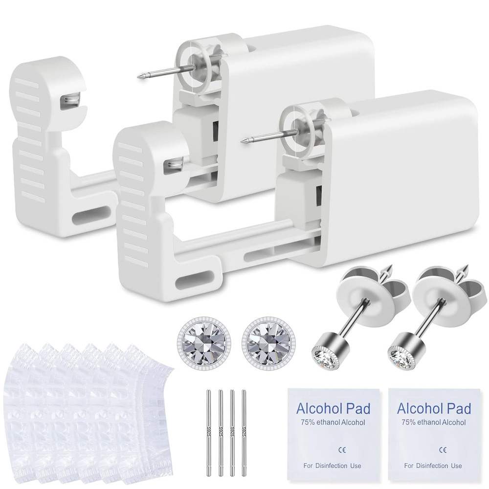 Ear Piercing Kit, 2 Pcs Disposable Ear Piercing Gun with Preloaded Ear Stud, at
