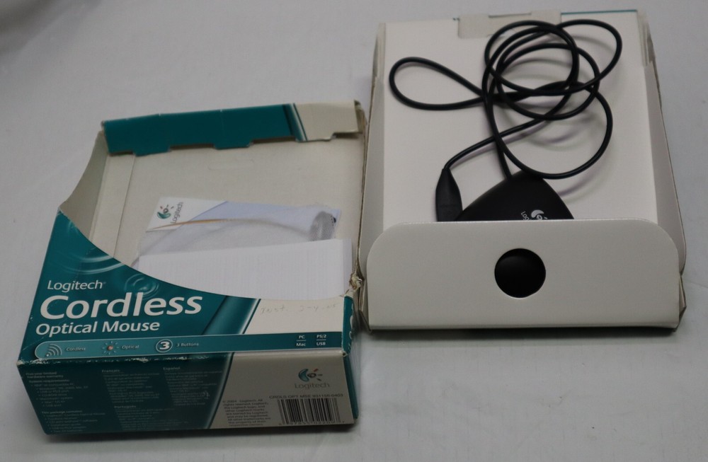 Logitech Cordless 3 Button OPTICAL MOUSE MSE 931156-0403 USB / PS2