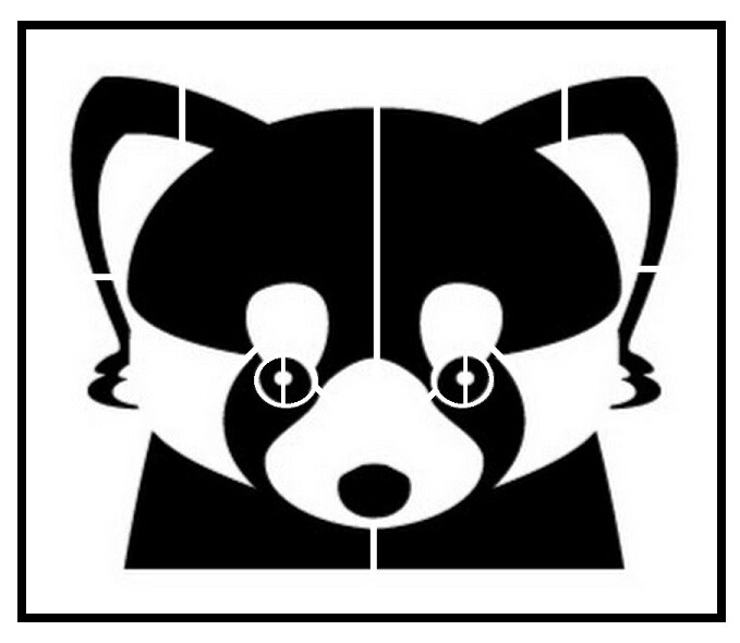 8"x9.5" Clear Plastic Stencil - Red Panda (SC271)