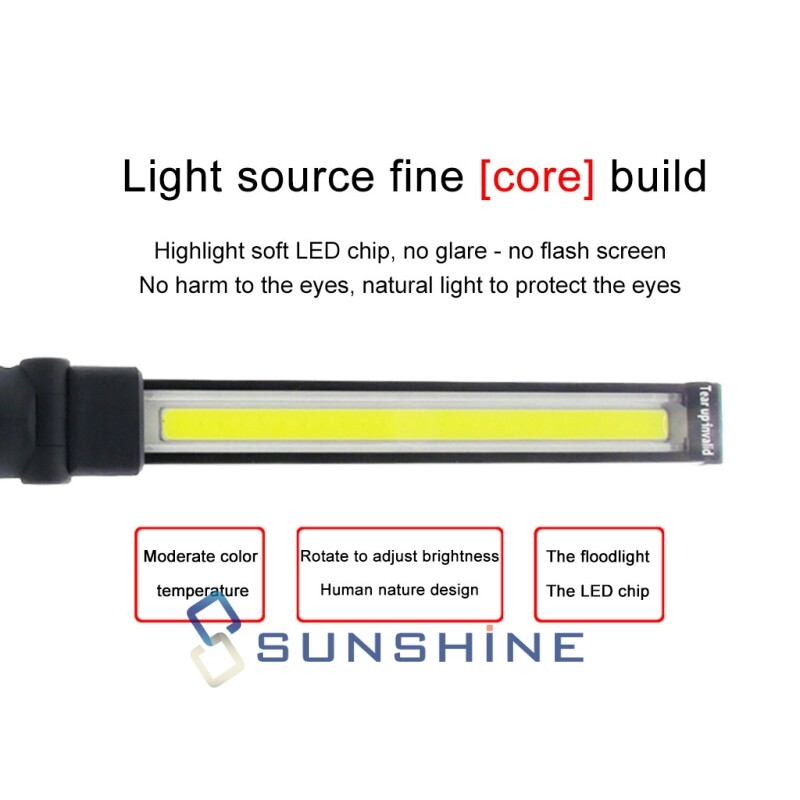 10000LM Multifunction COB LED Slim Torchlight Rechargeable Inspection Work Light