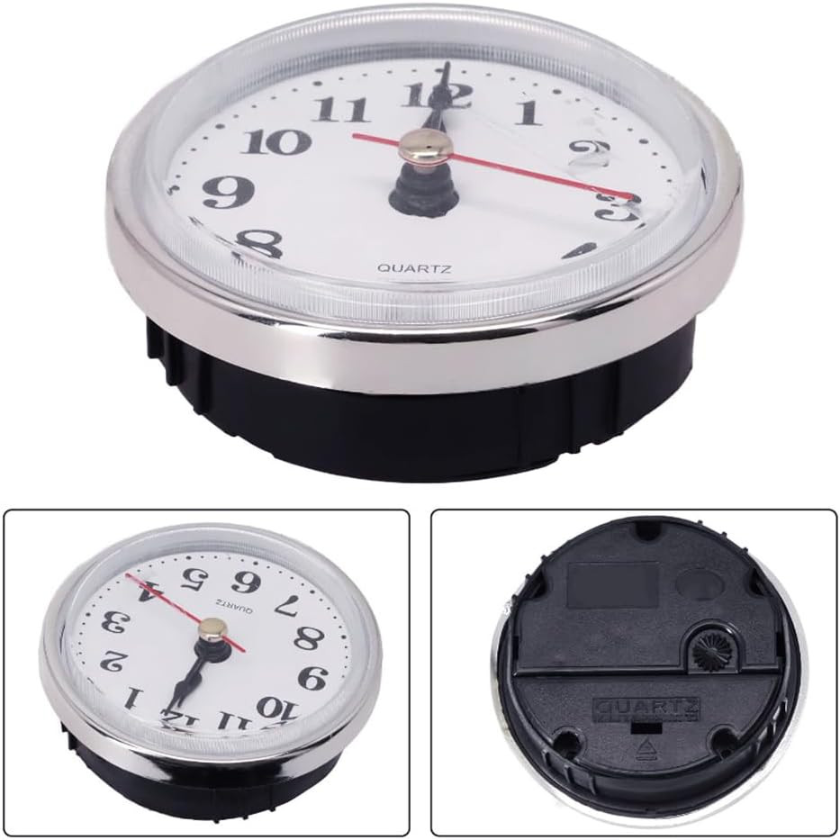 2-1/2’’ (65mm) Classic Clock Craft Quartz Movement Inserts Replacement DIY Silve