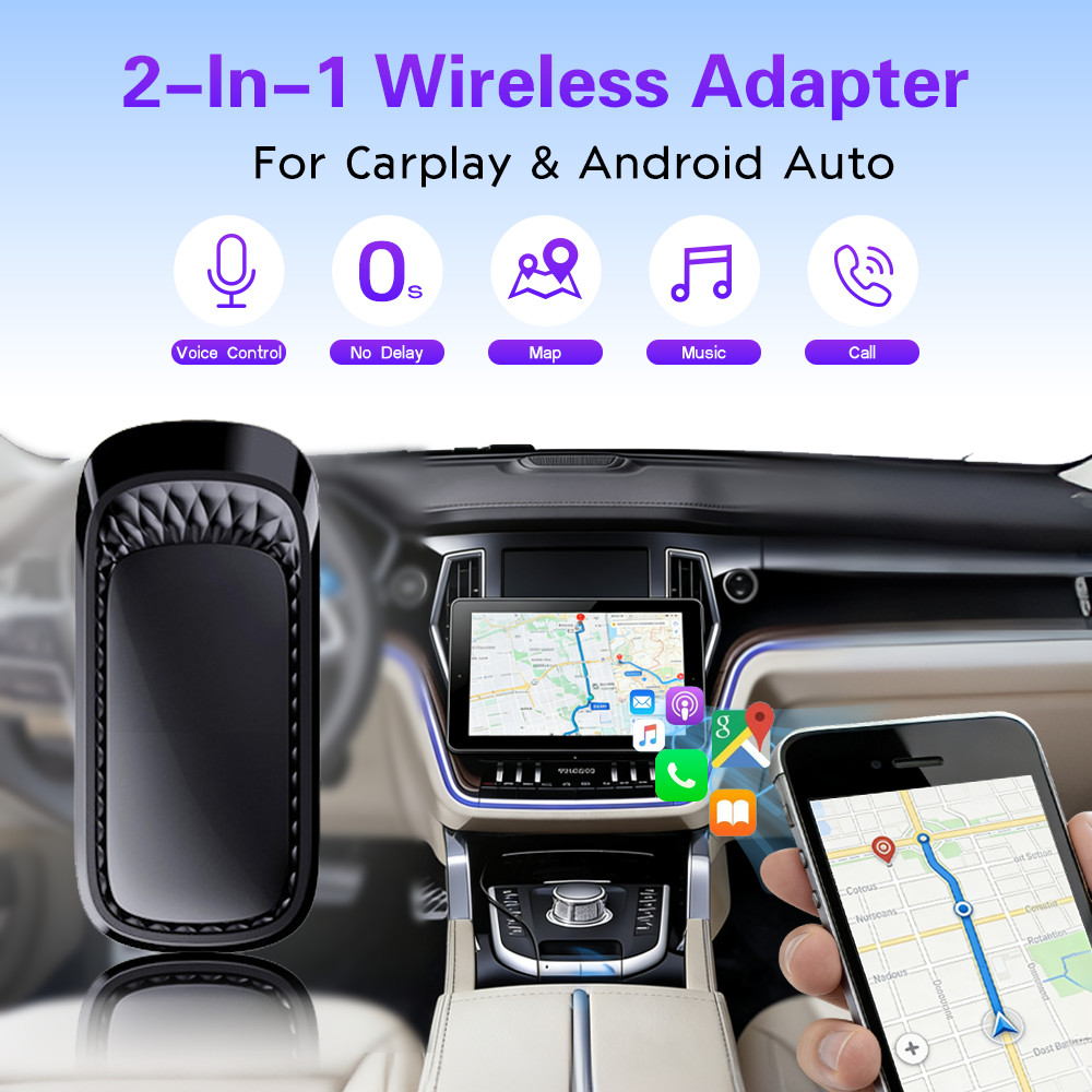 USB Wireless CarPlay Adapter For iPhone Apple Wireless Dongle Plug ＆Play Black