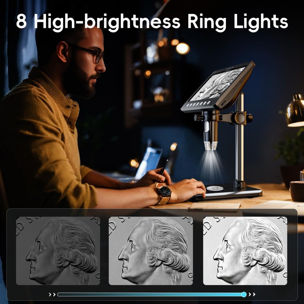 1200X 1080P 7 "IPS Screen Video Focusing Digital Microscope Camera Tool