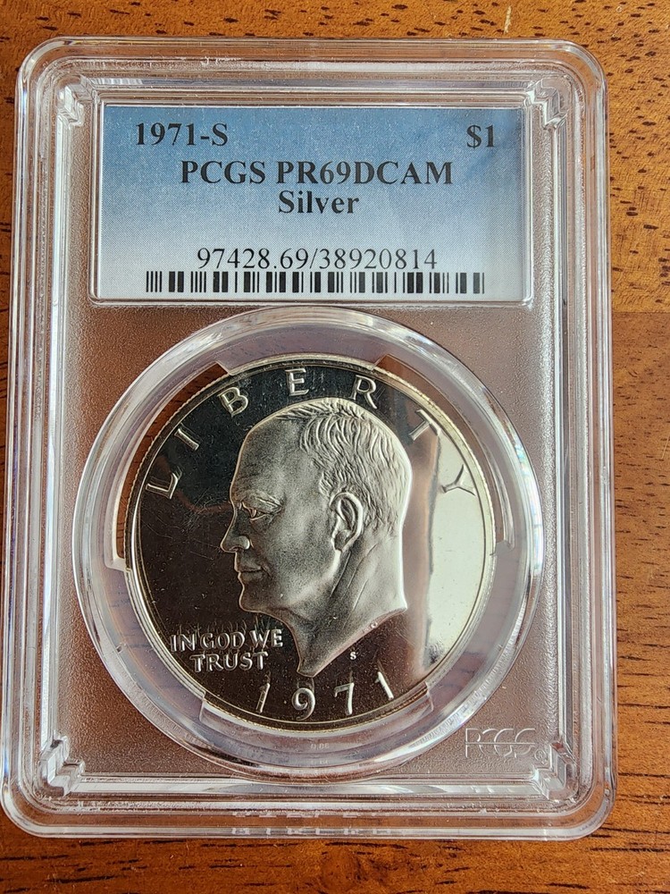 1971 S $1 Silver Eisenhower Dollar Proof PCGS PR69DCAM