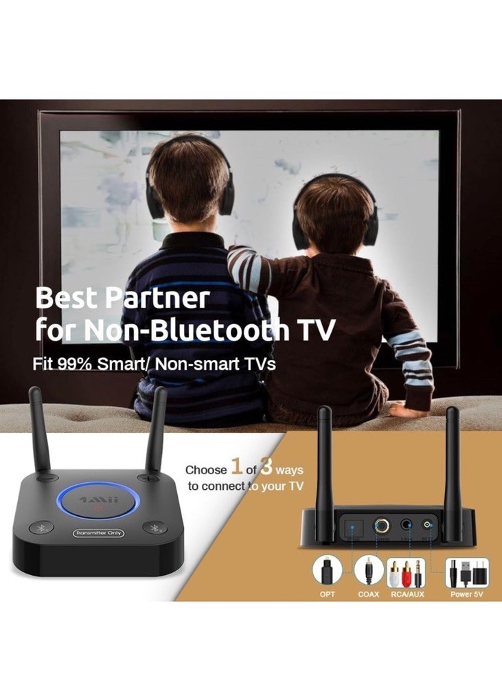 1Mii B06TX Bluetooth 5.2 Transmitter for TV to Wireless Headphone/Speaker