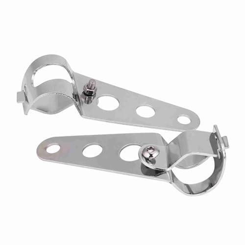2pcs Motorcycle Headlight Mount Brackets Fork Racer 28mm-34mm Silver